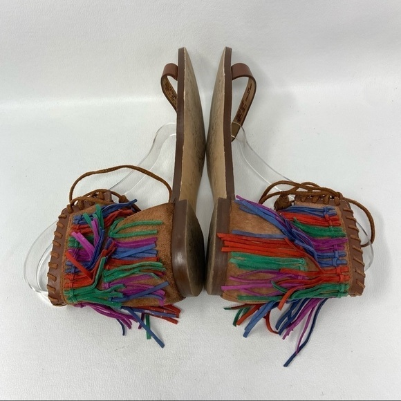 Zara Women Multi-color Leather Fringe Sandals, Women’s Size EU 40/US 9 - Picture 11 of 12